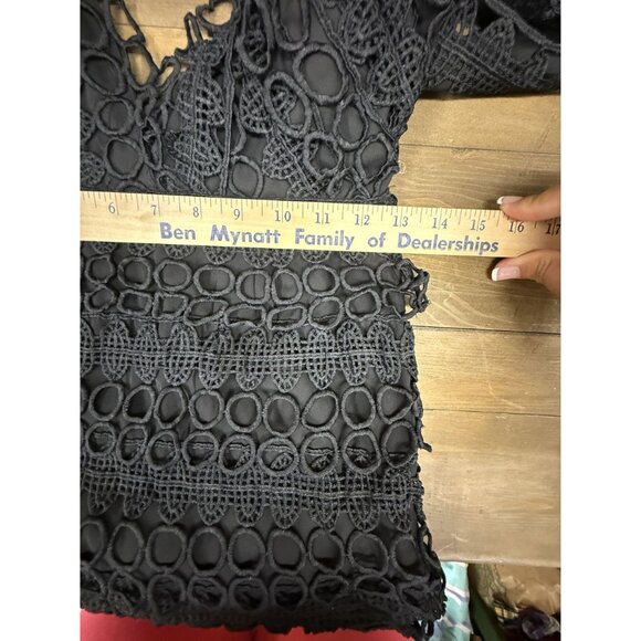 Boohoo Boutique Black Lace Plunge Neck Panelled Bodycon Dress NWT Size 8 - Picture 11 of 12